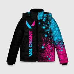 Куртка зимняя для мальчика Valorant - neon gradient: по-вертикали, цвет: 3D-черный
