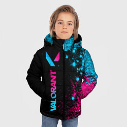 Куртка зимняя для мальчика Valorant - neon gradient: по-вертикали, цвет: 3D-черный — фото 2