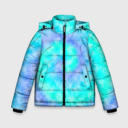 Куртка зимняя для мальчика Тай дай морская волна, цвет: 3D-светло-серый