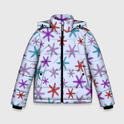 Куртка зимняя для мальчика Веточки орнамент, цвет: 3D-светло-серый