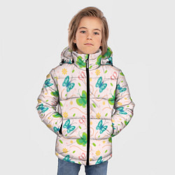 Куртка зимняя для мальчика Прекрасные бабочки, цвет: 3D-светло-серый — фото 2