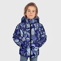 Куртка зимняя для мальчика Цветочный принт рисунок, цвет: 3D-светло-серый — фото 2