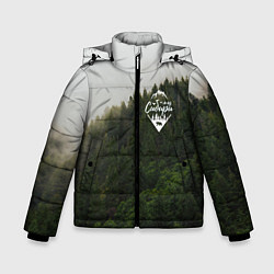 Зимняя куртка для мальчика Я из Сибири на фоне леса