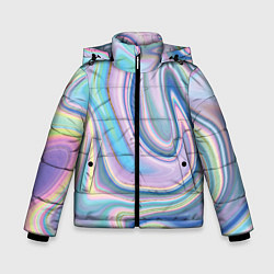 Куртка зимняя для мальчика Sea waves fantasy, цвет: 3D-светло-серый