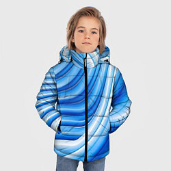 Куртка зимняя для мальчика Волнистая полосатая текстура от нейросети, цвет: 3D-черный — фото 2