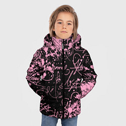 Куртка зимняя для мальчика Блэкпинк - автографы, цвет: 3D-красный — фото 2