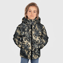 Куртка зимняя для мальчика Японские волны в темных тонах, цвет: 3D-черный — фото 2