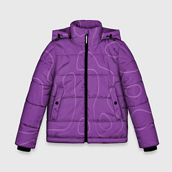 Куртка зимняя для мальчика Объемные разводы - яркий фиолетовый - узор Хуф и С, цвет: 3D-светло-серый