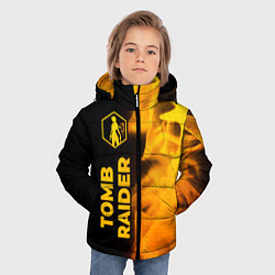 Куртка зимняя для мальчика Tomb Raider - gold gradient: по-вертикали, цвет: 3D-черный — фото 2