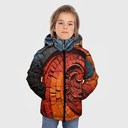 Куртка зимняя для мальчика Кирпичная кладка спираль, цвет: 3D-светло-серый — фото 2