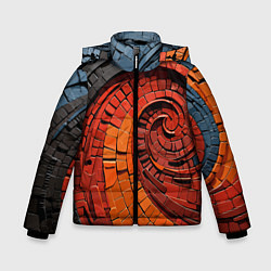 Куртка зимняя для мальчика Кирпичная кладка спираль, цвет: 3D-черный