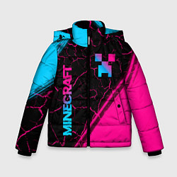 Зимняя куртка для мальчика Minecraft - neon gradient: надпись, символ
