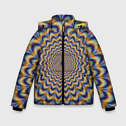 Куртка зимняя для мальчика Гипнотический рисунок, цвет: 3D-черный