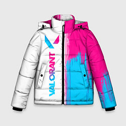 Куртка зимняя для мальчика Valorant neon gradient style: по-вертикали, цвет: 3D-черный