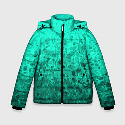 Куртка зимняя для мальчика Абстракция аквамарин, цвет: 3D-светло-серый