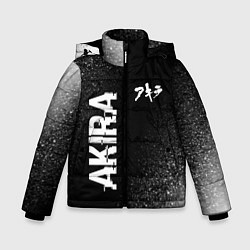 Зимняя куртка для мальчика Akira glitch на темном фоне: надпись, символ