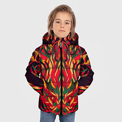 Куртка зимняя для мальчика Пожар в джунглях, цвет: 3D-черный — фото 2