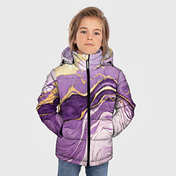 Куртка зимняя для мальчика Сиреневый узор, цвет: 3D-черный — фото 2