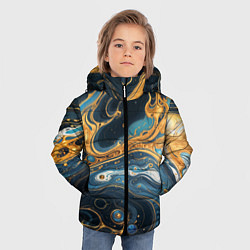 Куртка зимняя для мальчика Черно-золотой узор, цвет: 3D-черный — фото 2