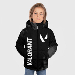 Куртка зимняя для мальчика Valorant glitch на темном фоне: надпись, символ, цвет: 3D-черный — фото 2