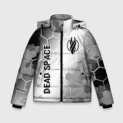 Куртка зимняя для мальчика Dead Space glitch на светлом фоне: надпись, символ, цвет: 3D-черный