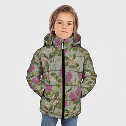Куртка зимняя для мальчика Мухоловки и сирень, цвет: 3D-черный — фото 2