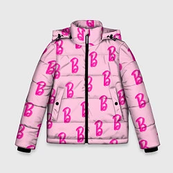 Куртка зимняя для мальчика Барби паттерн буква B, цвет: 3D-черный