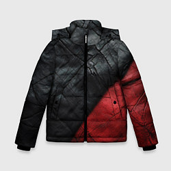 Куртка зимняя для мальчика Черно - красная кожа, цвет: 3D-красный