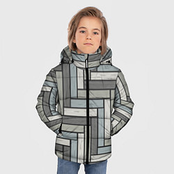 Куртка зимняя для мальчика Паркетик, цвет: 3D-светло-серый — фото 2