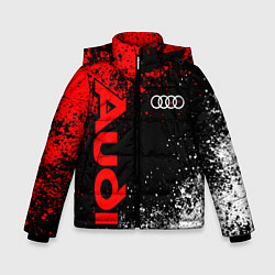 Куртка зимняя для мальчика Ауди - красный и белый, цвет: 3D-черный