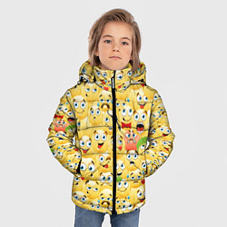 Куртка зимняя для мальчика Смайлики - эмоции, цвет: 3D-светло-серый — фото 2