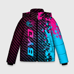 Куртка зимняя для мальчика BYD - neon gradient: по-вертикали, цвет: 3D-черный