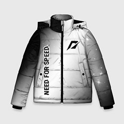 Куртка зимняя для мальчика Need for Speed glitch на светлом фоне: надпись, си, цвет: 3D-черный
