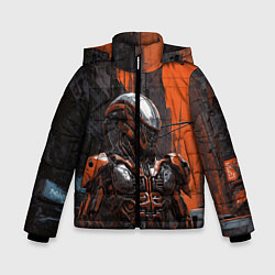 Куртка зимняя для мальчика Боевой робот ксеноморф, цвет: 3D-светло-серый