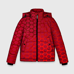 Куртка зимняя для мальчика Сотовый красный градиент, цвет: 3D-светло-серый