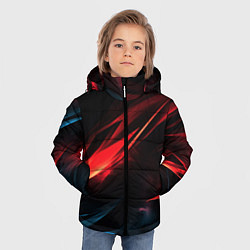 Куртка зимняя для мальчика Red black abstract, цвет: 3D-черный — фото 2