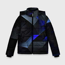 Куртка зимняя для мальчика Black blue abstract, цвет: 3D-черный