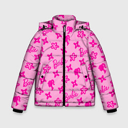 Куртка зимняя для мальчика Барби паттерн розовый, цвет: 3D-черный