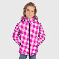 Куртка зимняя для мальчика Розовая клетка Барби, цвет: 3D-черный — фото 2