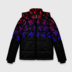 Куртка зимняя для мальчика Очень странные дела паттерн, цвет: 3D-красный
