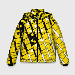 Зимняя куртка для мальчика Киберпанк квадраты жёлтые