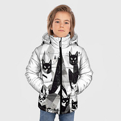 Куртка зимняя для мальчика Абстрактные коты, цвет: 3D-черный — фото 2