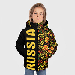 Куртка зимняя для мальчика Russia хохлома, цвет: 3D-красный — фото 2