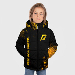 Куртка зимняя для мальчика Need for Speed - gold gradient: надпись, символ, цвет: 3D-черный — фото 2