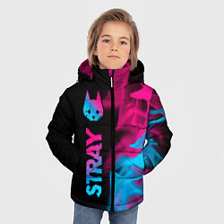 Куртка зимняя для мальчика Stray - neon gradient: по-вертикали, цвет: 3D-черный — фото 2
