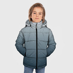 Куртка зимняя для мальчика Серый градиент капли, цвет: 3D-светло-серый — фото 2