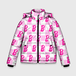 Куртка зимняя для мальчика Розовая шашка и Барби, цвет: 3D-черный
