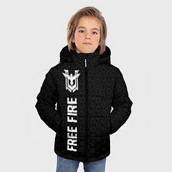 Куртка зимняя для мальчика Free Fire glitch на темном фоне: по-вертикали, цвет: 3D-черный — фото 2