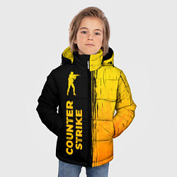 Куртка зимняя для мальчика Counter Strike - gold gradient: по-вертикали, цвет: 3D-черный — фото 2