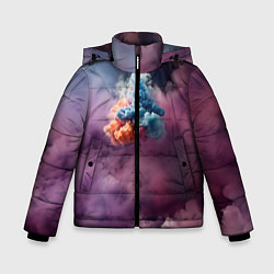 Куртка зимняя для мальчика Разноцветный клуб дыма, цвет: 3D-черный